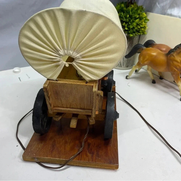 Vintage western 2 horse and wagon working plugin lamp rs01 - Picture 15 of 15